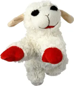 Christmas Gift Plush Dog Toy, Lambchop, 10" Regular, White, Large