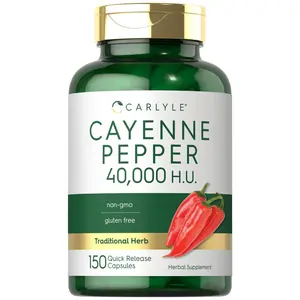 Carlyle Cayenne Pepper Capsules | 40,000 HU | Non-GMO and Gluten Free Supplement Carlyle Cayenne Pepper Capsules | 40,000 HU | Non-GMO and Gluten Free Supplement