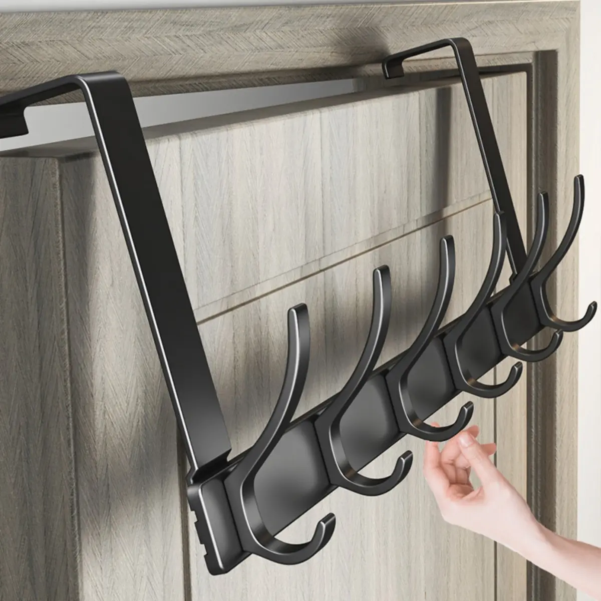 1pc  door hangers ,Over The  hanger with , easy to install, no need to punch holes  metal Over The  hanger, for hats, keys, home space saving storage, for entrance, bathroom, bedroom, home   accessories , dormitory，His comments,  his bag, double hook