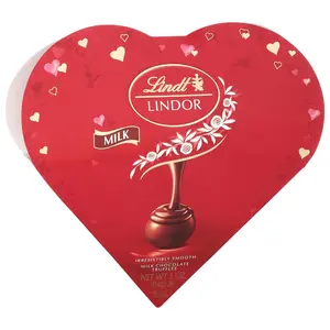 Lindt LINDOR Valentine's Day Milk Chocolate Candy Truffles Friend Heart, 3 oz. Gift Box Snack Bonbon