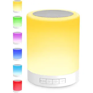 Bedside Lamp with  Speaker, Colorful Night Light Dimmable, Outdoor Table Lamp with  Control,   for Teens   Men Women, Sleeping Aid Lamp.