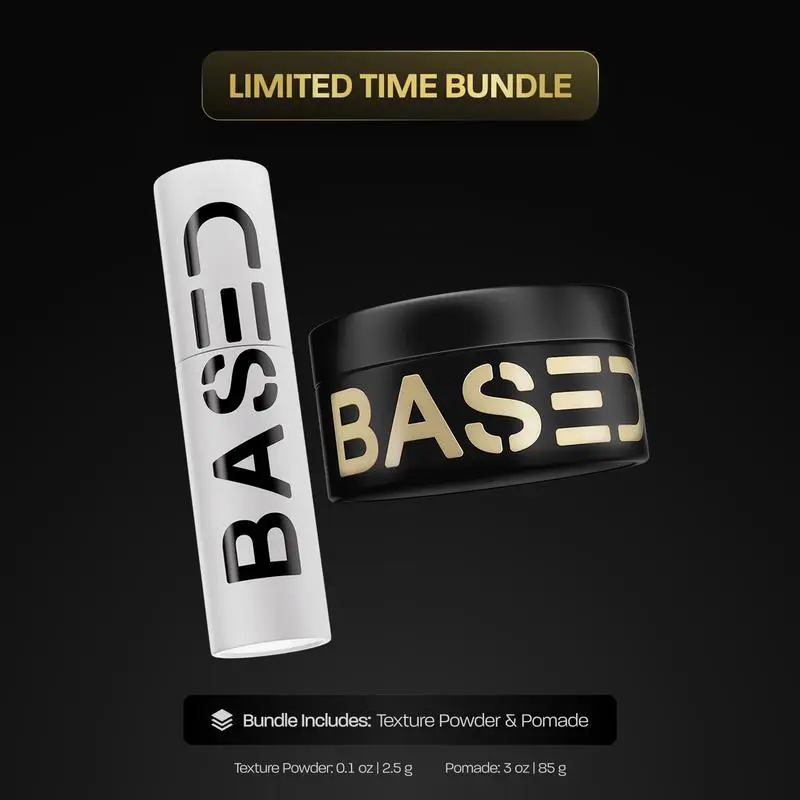 BASED Texture & Style Duo | Texture Powder + Pomade | Volume, Texture & Hold | Science-Backed, High Performance