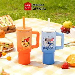 Disney Zootopia Steel Bottle Collection With Handle And Straw Durable Insulated Drinkware 720ML/24.35oz,Food-Grade Steel,Cold & Hot Retention,Cute Zootopia Prints,Holiday & Holiday Haul