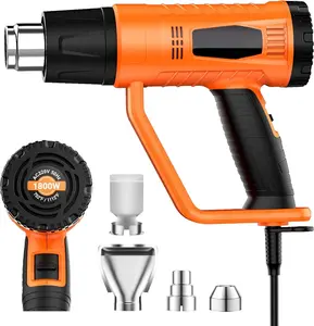 Heat  1800W Heavy Duty Fast Heat Hot Air  Kit with 752&1112400-600 Dual-Temperature Settings and 4 Nozzles with Overheat Protection for Crafts, Shrinking PVC, Stripping