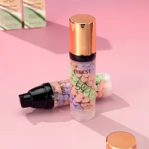 3-in-1 Color Correcting Facial Serum, Moisturizing Primer, , SPF 50 PA+++, Brightening Primer for Even Skin Tone, Oil Control & Refreshing, Purple, Pink & Green Tones