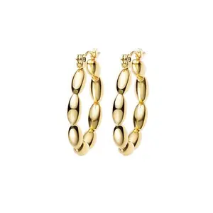 Stately Steel Puffy Bead Earrings