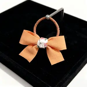Orange Bow Hair Ties – Cute & Elastic Hair Accessory