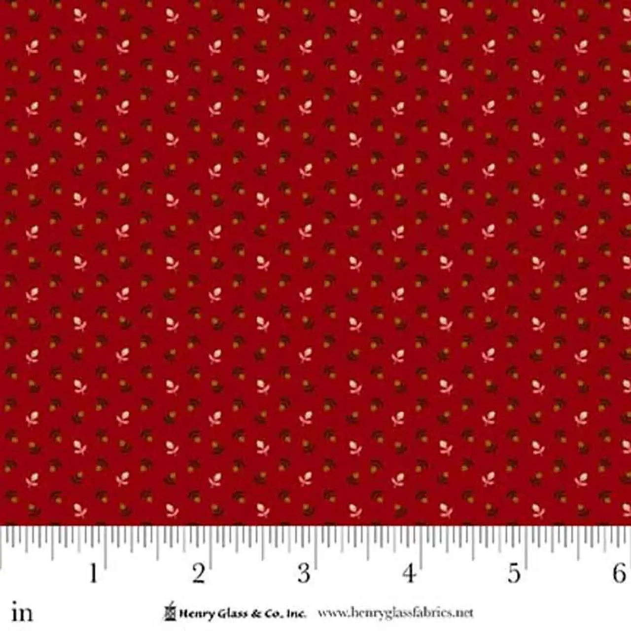 Fabric Henry Glass Red Tulip Toss Love Struck by the Quarter Yard 2286-88
