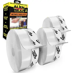 Alien Draft Seal Set of 49 Feet Anti-Draft Adhesive and Flexible Flap to Seal Gaps Around Doors and Windows As Seen On TV