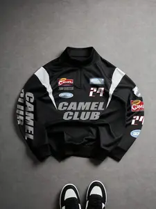 Men's Casual Loose-Fit Long Sleeve Letter Print Graphic Team Hoodie, Comfortable Thick Knitted Fabric, Fashionable Design for Fall & Winter, Perfect for Daily Wear