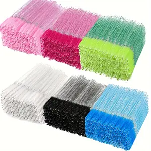 250 disposable eyelash extension brushes and eyeliner brush heads - 5 color options (pink, green, blue, black, white) | Ergonomically designed, eyelash brush tool, eyelash curler, eyeliner assist tool