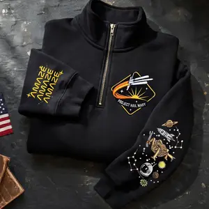 Planet Project Hail Mary Embroidered Quarter Zip, Amaze Amaze Amaze Sweatshirt, Sci-fi Fantasy Bookish Crewneck Shirt, Gift For Her Him
