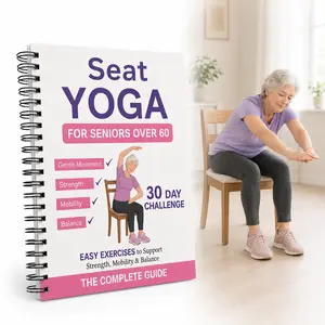 30-Day Chair Yoga Exercise Book for Seniors - 30-Day Chair Yoga Challenge with Easy-to-Follow, Gentle Low-Impact Seated Plans to Boost Strength, Balance, Flexibility, Mobility & Improve Health for Home Use