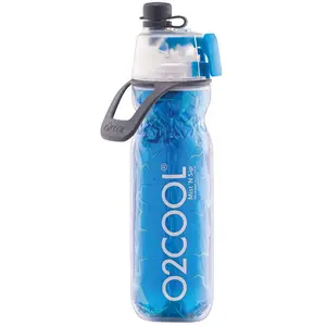 Arctic Squeeze Mist 'n Sip Insulated Bottle W/silicone Spout Cover And Locking Misting Function - 20 Oz  Crackle Blue
