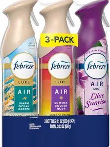 3 Pack Air Mist, Air Freshener, Odor Fighting Room Spray, Deodorizer for Home Bathroom Kitchen Office