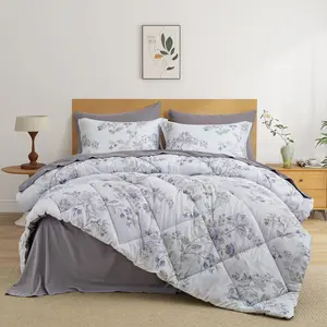 PEACENEST 7-Piece Floral Print Comforter Set | Cozy & Durable Polyester Bedding for All Seasons