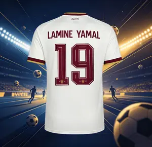 2026 Spain 19# Lamine Yamal Home Red and Away Beige Soccer Jersey 20# Pedri Long Sleeve and Short Sleeve Jersey