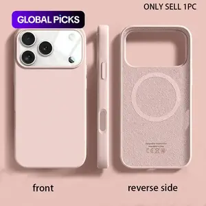 Magnetic Wireless Liquid Silicone Phone Protector Case, Full Body Shockproof Phone Protective Cover, Shell, Phone Accessories Compatible with iPhone 11 12 13 14 15 Plus 16 17Air 17 Pro Max, Casing, Durable Silicone Cover #GLOBAL PICKS