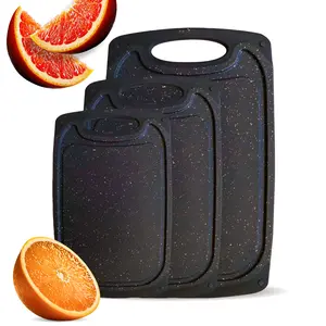 WOWZILLA Plastic Cutting Boards for Kitchen Dishwasher Safe,  3 Pieces Small Medium Large Cutting Board Set with Non-Slip Rubber Cutting Board, Juice Groove, Easy Grip Handle, Chopping Board Sturdy