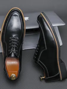 Men's Business Formal Lace Up Dress Shoes, Classic Pointed Toe, Fashionable Solid Color Dress Shoes for Work Office, Male All-match Commuter Shoes for Daily Wear, Business Style Shoes