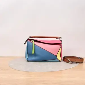 Pre-owned Loewe Calfskin Crossbody Bags Puzzle Small Multicolor LNL0412