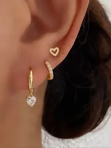 Heart Shaped Earrings, Fashionable Earrings for Women & Girls, Casual Jewelry for Party, Daily Clothing Decor, Trendy All-match & Exquisite Jewelry for Birthday Gift