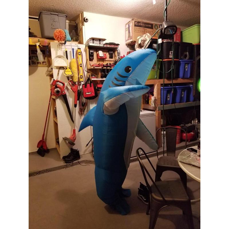 Inflatable Shark Costume for Adult and Kid, Air Blow up Jaws Design, Fancy  Funny Carcharias Suit for Halloween Cosplay Party