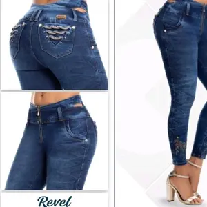 blue jeans women high rise Blue color demin Womenswear Denim 56884 b15