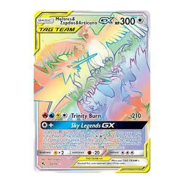 Moltres & Zapdos & Articuno GX (Secret) - #69/68 - Hidden Fates - Near Mint