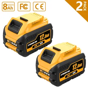 2Packs 12.0Ah Replacement for Dewalt 20V Battery Compatible with Dewalt 20V/60V Battery DCB609 DCB606 DCB612 Series Power Tools Charger