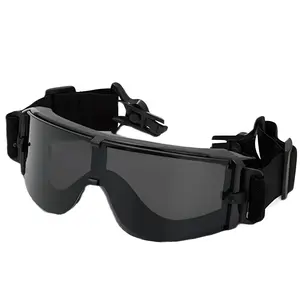 Tactical Goggles with Three Lens Options, Interchangeable Lenses, Outdoor Military Cs Gear, Explosion-Proof, Cycling Protection Glasses, Outdoor Sports Glasses