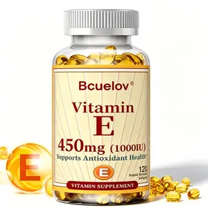 Bcuelov Vitamin E 1000 IU (450mg) Supplement - Rapid Release Softgels for Antioxidant, Immune & Healthy Skin Support, 120 Count