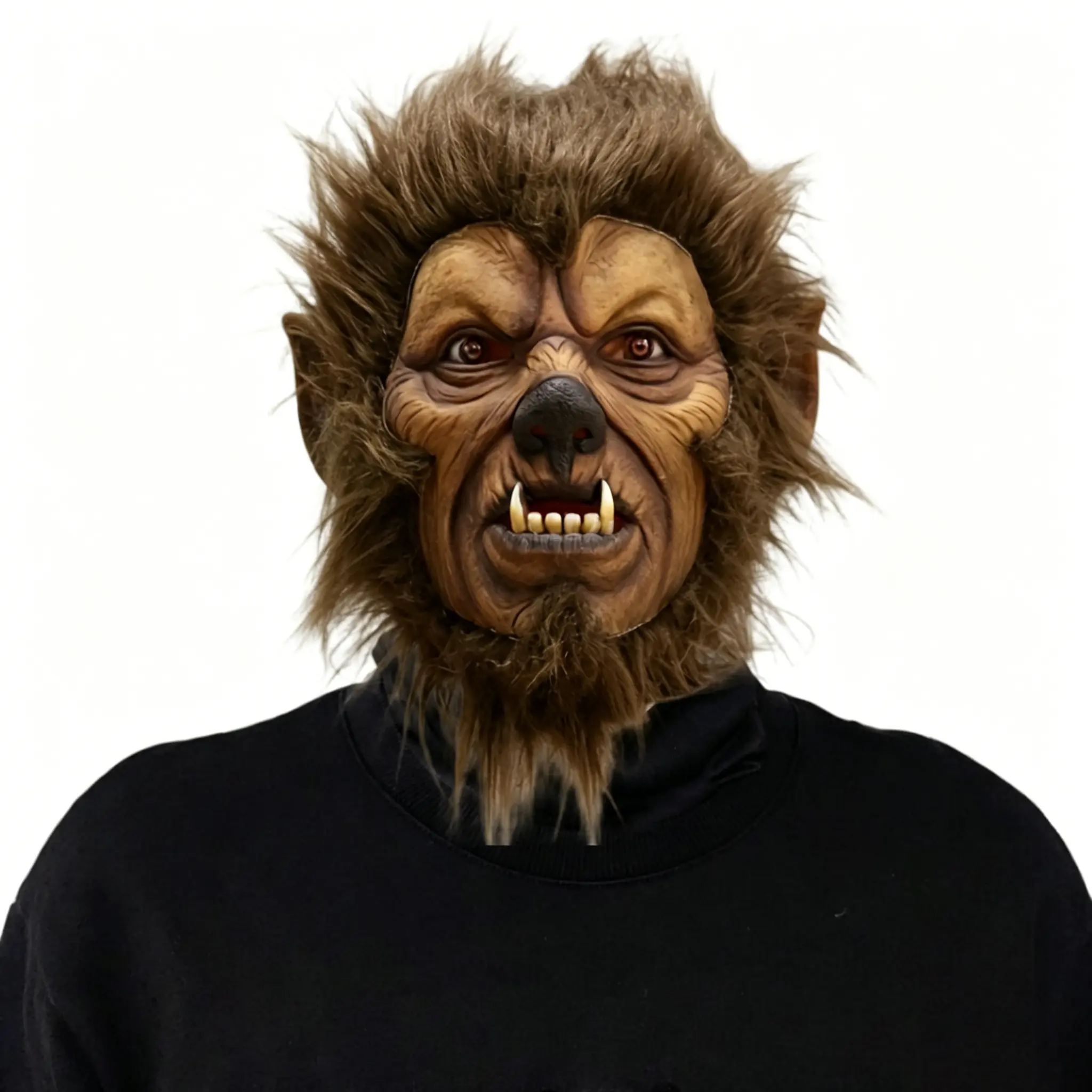 Halloween wild man mask, high-quality realistic monster mask latex durable werewolf mask full head wild man role-playing mask, suitable for Halloween costume parties for both women and m graduation favor