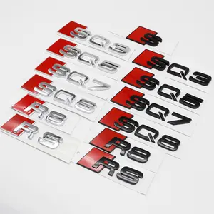 Audi SQ series car rear door letter decorative sticker back box logo letter sticker modified parts suitable for Audi QS3/SQ5/SQ7/SQ8 and other models sold on the market