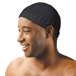 Titan Classic Cotton Kufi Cap for Men - Stylish Black Design, 1 Count