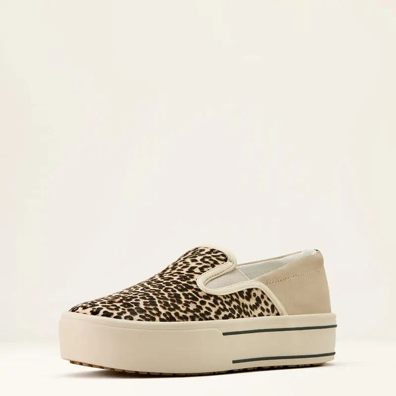 Ariat Ladies Skylar Slip On Shoe - Cream Cheetah Hair On - 10074363