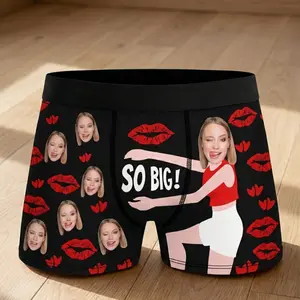 Personalized Face Boxer Briefs, Custom Photo Gift for Him Personalized Face Boxer Briefs, Custom Photo Gift for Him