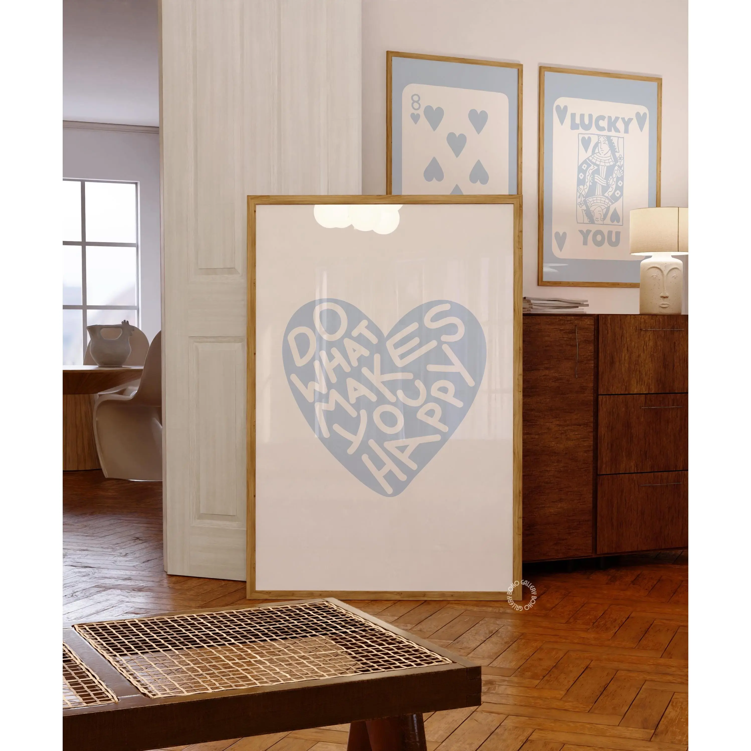 Itsel Heart Wall Art, Light Blue And White Prints, Trendy Wall Prints, College Dorm Decor, Blue Posters, Aesthetic Art Prints