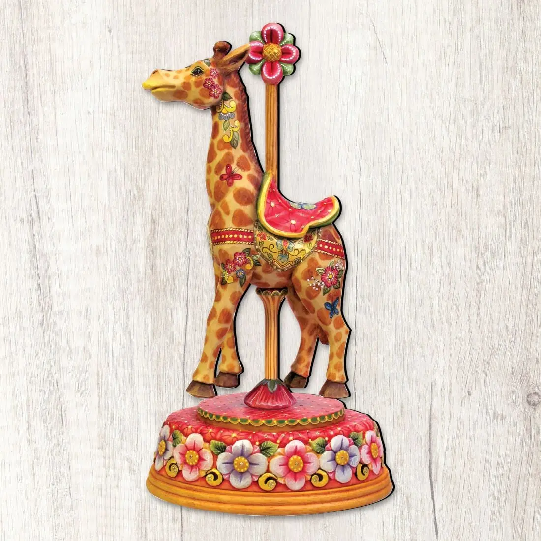 12 x 9 in. Carousel Giraffe Holiday Outdoor Decor Large Ornaments