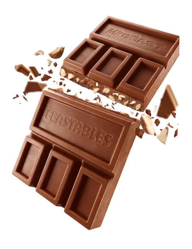 Feastables by MrBeast - Almond Chocolate Bar - for Adults & Kids, Chocolate, Candy, Cocoa Sweet & Crunchy Snack, Fairtrade Certified, Kosher, Perfect for Gifting or Snacking