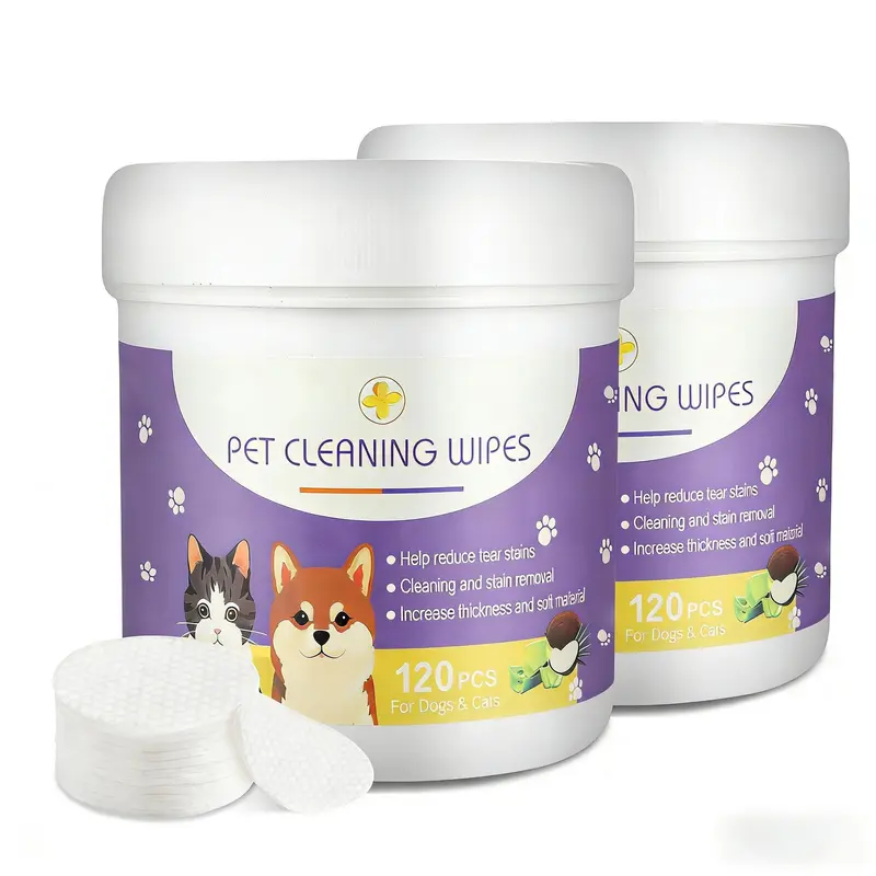 Dog Eye Wipes, 240 Count Cat Eyes Cleaning Wipes Gentle Pet Tear Stain Remover, Hypoallergenic Puppy Dogs Eye Wash Cleaner for Debris Discharge Mucus, Vet Recommended Aloe Chamomile Pets Wipe Pads
