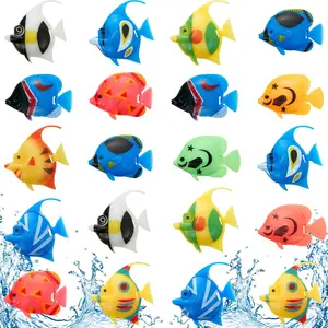 20 Pieces Artificial Moving Fishes Plastic Floating Fishes Lifelike Fish Ornament Aquarium Decorations for Fish Tank (Random Style) Realistic Silicone Artificial Goldfish Set Realistic Silicone Artificial Goldfish Set