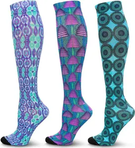 3 Pairs Compression Socks for Women and Men 20-30mmHg-Circulation Support Socks