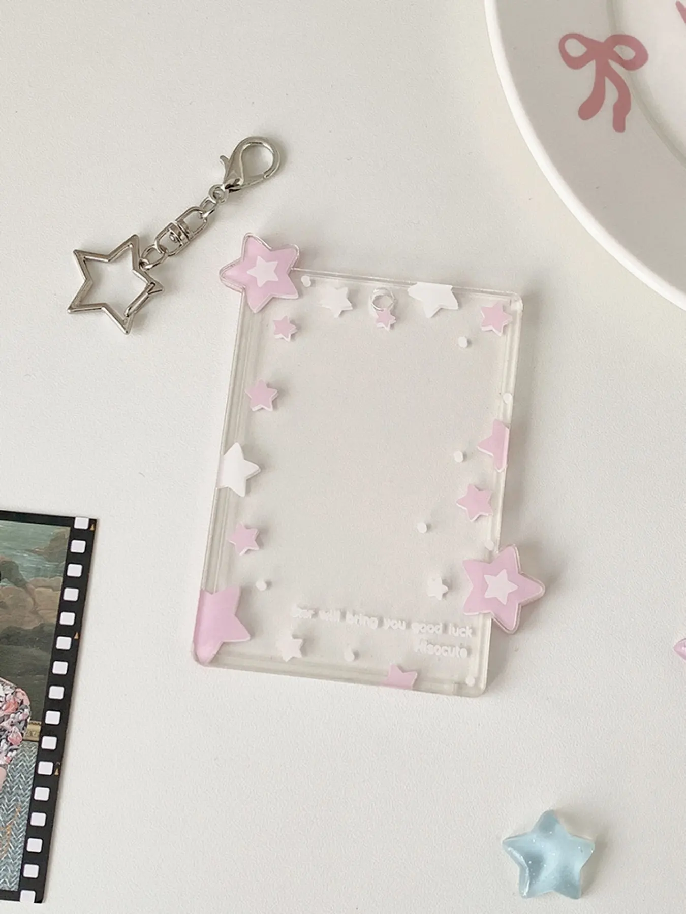 Colorful Star Storage Case, Three-Inch Polaroid Protector, Fan Card Holder, Hard Card Sleeve, Display Pendant Case, Acrylic Id Holder, Id Badge Holder