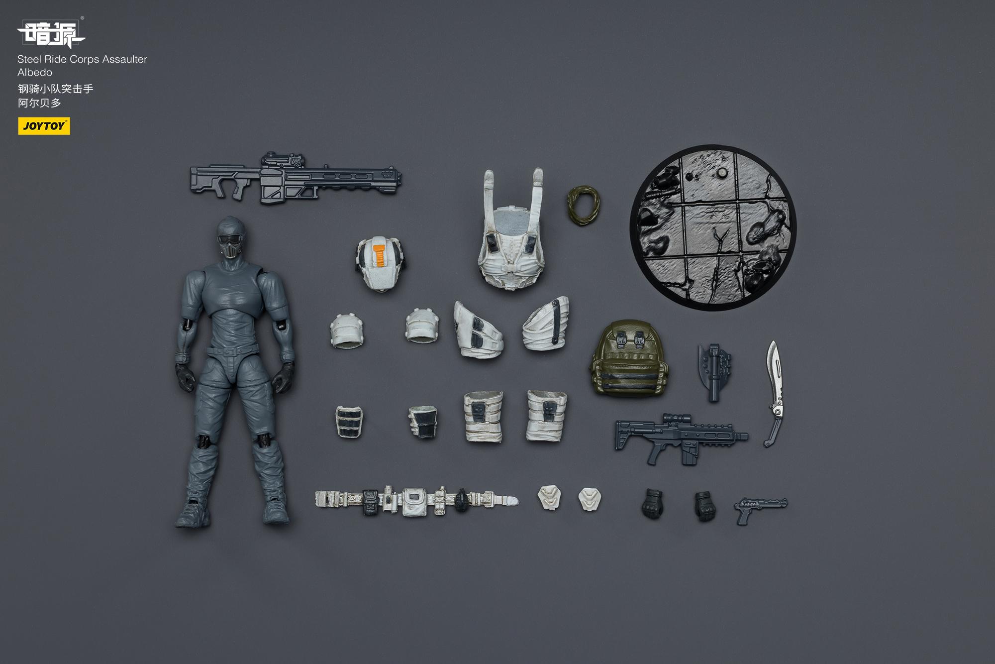 JOYTOY Dark Source 1/25 Action Figures Steel Ride Corps Guard Kael  Steel Ride Corps Engineer  Chris Steel Ride Corps Assaulter Albedo