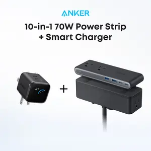 Anker Smart Display Charger, Anker Nano 45W Fast Charging USBC Charger with Smart Recognition, Built-In Care Mode, Compact with 180° Foldable Plug+Anker Nano Power Strip, Desk Clamp with 1500J Surge Protection,5 ft Extension Cord, tiktokshopspr