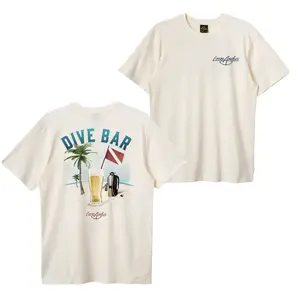 Loose Anchor Dive Bar T-Shirt, Featuring Tropical Beach Scene with Beer and Scuba Gear Graphic, Soft Cotton Fabric, Unisex Fit for Men and Women, Perfect for Summer Vibes
