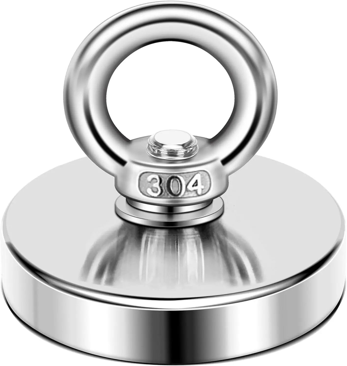 Strong Neodymium Fishing Magnets, 300 lbs(136 KG) Pulling Force Rare Earth Magnet with Countersunk Hole Eyebolt Diameter 1.98 inch(50 mm) for Retrieving in River and Magnetic Fishing