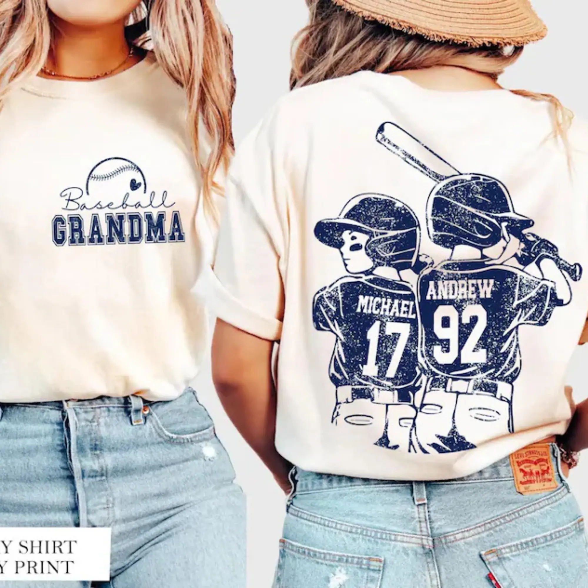 Comfort Colors Customized Baseball Grandma Shirt, Baseball Player Graphic Choice, Your Name Number Baseball Shirt, Gameday Grandma Shirt