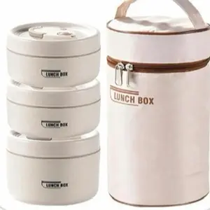 Lunch Box Set with 3 Compartments and Insulated Bag for Easy Meal Prep and Storage Tableware